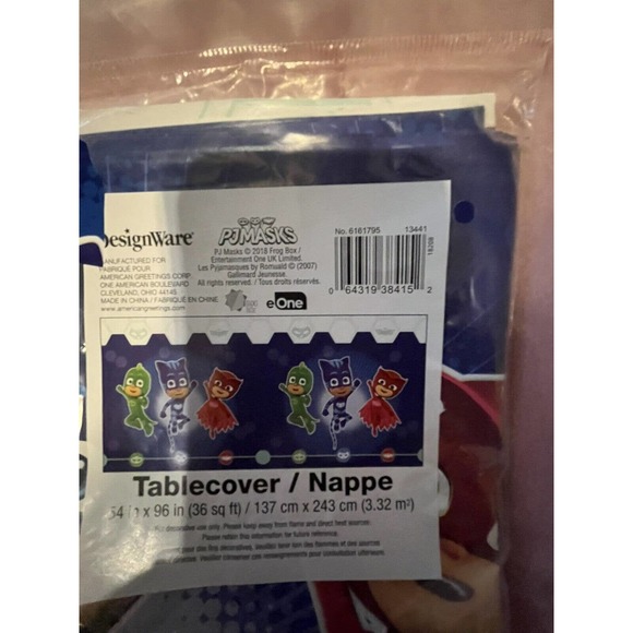 PJ MASKS Birthday Tablecloth table cover 54 x 96 new - Picture 2 of 4